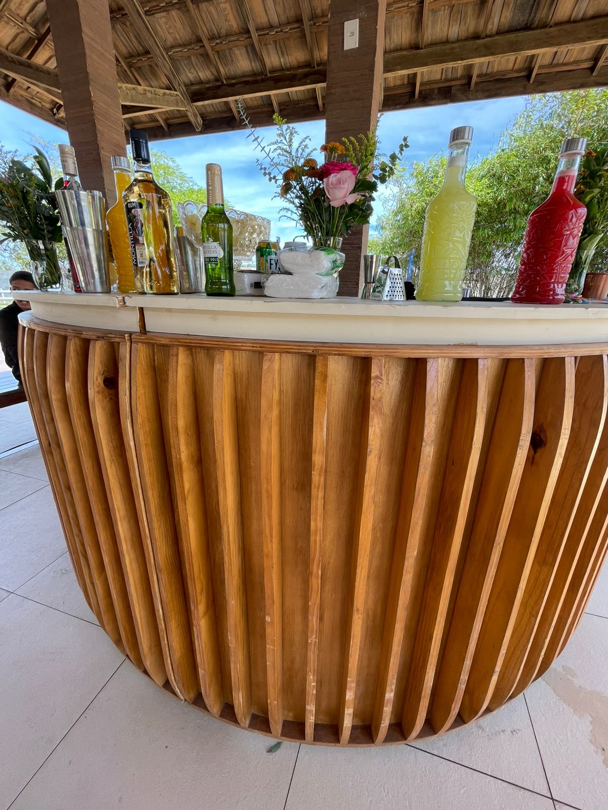 Bancada Top Drinks montada em evento